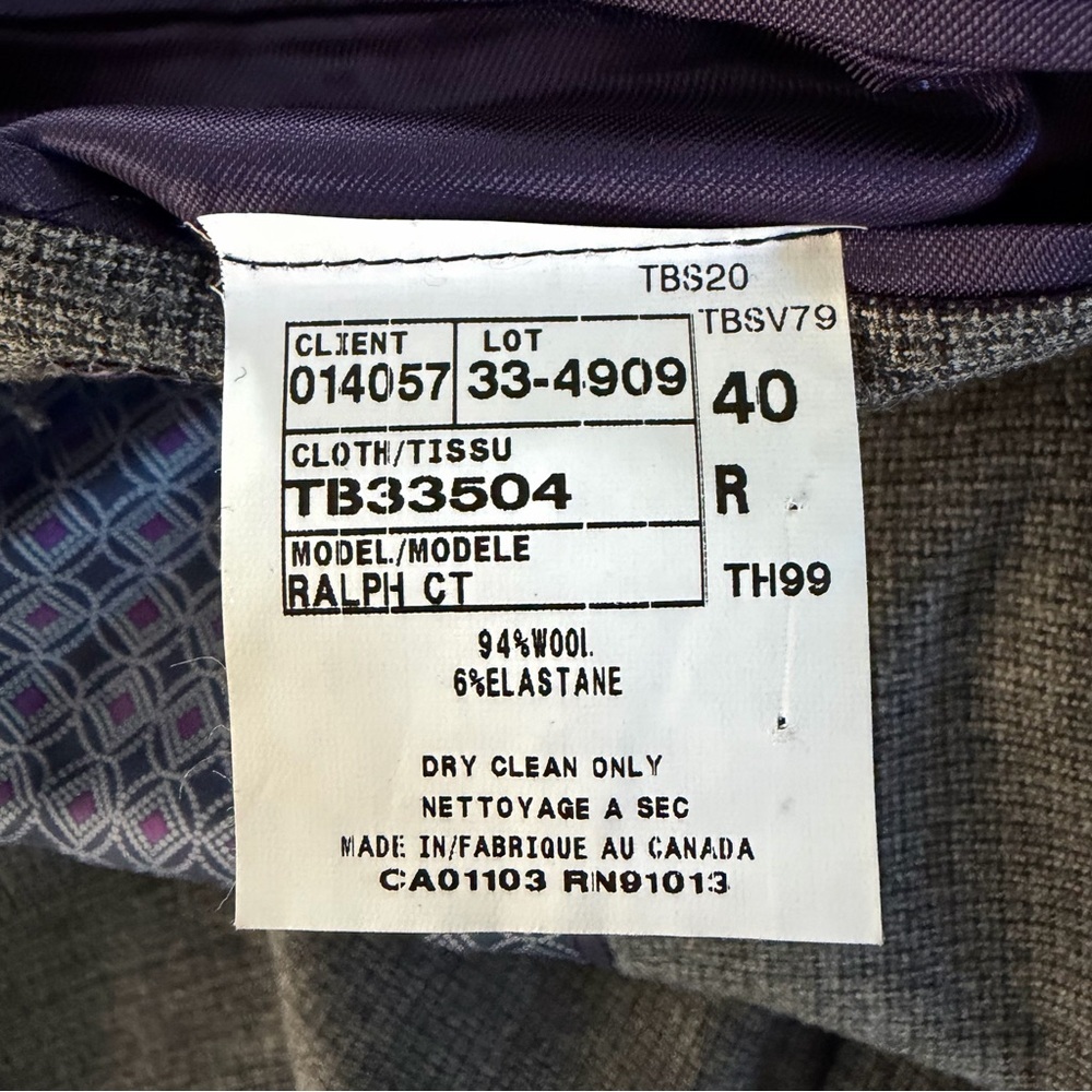 Ted Baker London Ralph CT Gray Wool Blend Blazer Size 40R 41555 - Picture 9 of 10